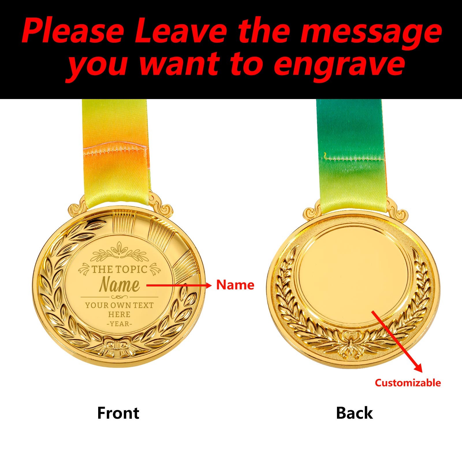 Award Medals Custompersonalized Medalsaward Medals Etsy Hong Kong