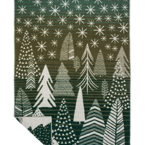 Extra Warm Forest Green Wool Throw, 130×180 cm — 100% NZ Wool, Reversible