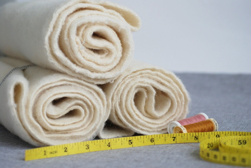 Ivory Organic Wool Remnants Natural Wool Fabric Scraps Wool Etsy