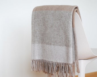 Organic Wool Throw, Lightweight Sofa Bedspread Blanket