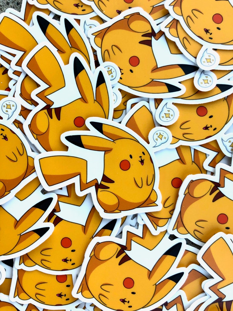Vinyl Pikachu Sticker - Etsy
