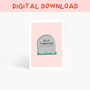 DESCARGA DIGITAL Tarjeta de cumpleaños divertida, sarcástica, grosera, para los años veinte, treinta y treinta, imprimible, de Amelia Ellwood