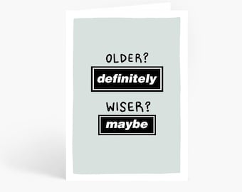 Definitely Maybe Oasis Birthday Card, Funny Oasis Card, Old Birthday Card, Britpop, Music, Indie, Wonderwall, A6 Card, by Amelia Ellwood