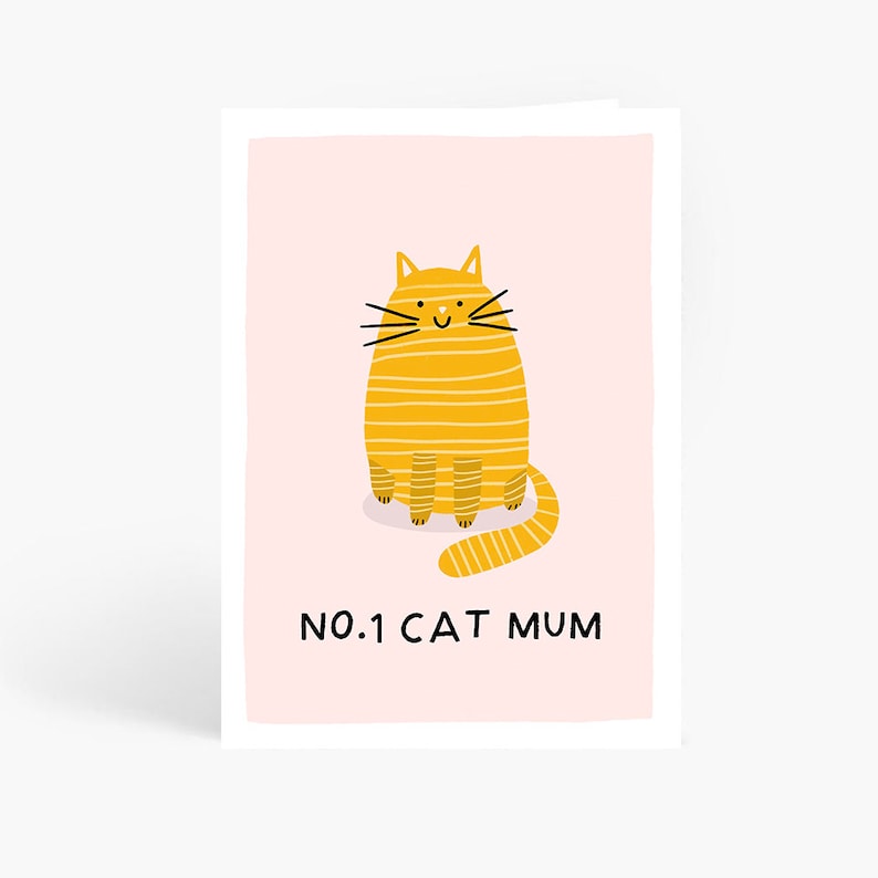 No.1 Cat Mum, Cat Mum, Cat Lover, Mum Card, Cat Illustration, From The Cat, A6 Card by Amelia Ellwood image 1