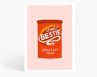 Aah! Bestie Card, Best Friend Birthday, Bisto Gravy Card, Funny Friend Birthday Card, Friend Card, A6 Card by Amelia Ellwood