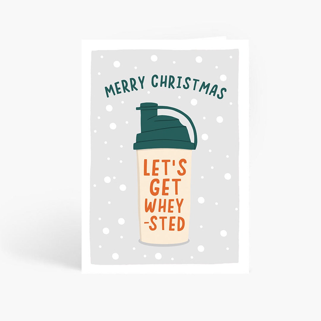 Let's Get Wheysted Protein Shake Pun Gym Christmas Pun Etsy UK