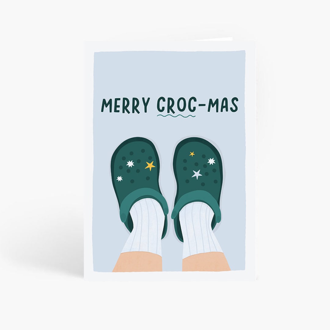 Merry Croc-mas Christmas Card, Christmas Crocs, Croc Christmas Pun