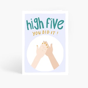 High Five You Did It, Well Done, Results Card, Passed Exams, Congratulations, Graduation, Driving Test, A6 Card by Amelia Ellwood