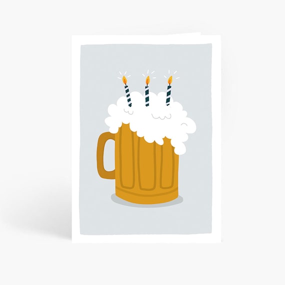Happy Birthday Beer Candle