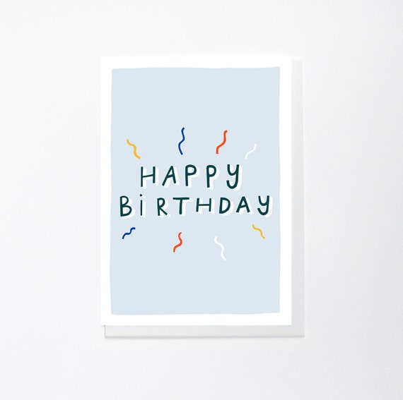 Happy Birthday Blue Birthday Card Brother Birthday Card Son | Etsy