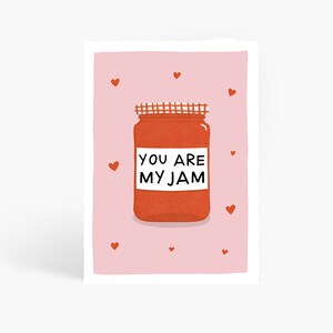 You Are My Jam Card, Funny Anniversary Card, Strawberry Jam, Girlfriend, Boyfriend, Wife, Husband, A6 Card by Amelia Ellwood