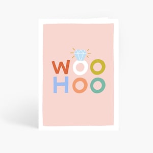 Woohoo Karte, Verlobungskarte, du bist verlobt, süße Verlobungskarte, Antragskarte, Hochzeit Verlobungsring, A6 Karte von Amelia Ellwood