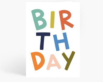 Birthday Card, Cute Colourful Birthday Card, Birthday Card For Her, Birthday Card For Him, A6 Card by Amelia Ellwood