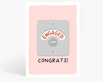 Funny Engagement Card, You're Engaged, Funny Engagement, Proposal Card, Hilarious Card, A6 Card by Amelia Ellwood