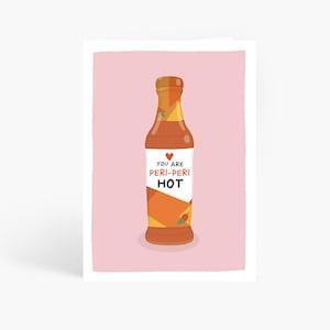 Peri Peri Hot Card, Nandos Card, Nandos Chicken, Funny Anniversary Card, Peri Peri Sauce, Boyfriend, Girlfriend, A6 Card by Amelia Ellwood