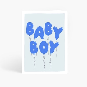 Baby Boy Card, New Baby Boy, It&#39;s A Boy, New Baby Card, Congratulations New Baby, Baby Shower, A6 Card by Amelia Ellwood