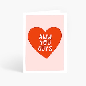 Aww You Guys, Engagement Card, Wedding Card, You're Engaged, You're Married, Funny Engagement Card, A6 Card by Amelia Ellwood