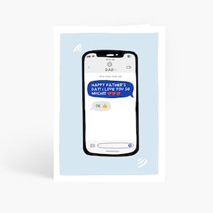 Classic Dad Text Message Father's Day Card, Dad Texts, Dad Thumbs Up, Funny Dad Card, A6 Card, by Amelia Ellwood