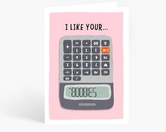 I Like Your Boobies, Cheeky Valentine's Day Card, Rude Card, Naughty Anniversary Card, A6 Card by Amelia Elwood