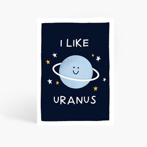 I Like Uranus Card, Rude Anniversary Card, Funny Card, Naughty, Husband, Wife, Boyfriend, Girlfriend, A6 Card by Amelia Ellwood