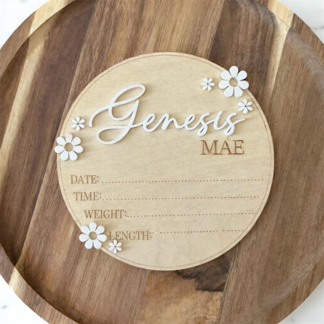 Personalized Baby Birth Announcement Sign | Custom Wooden Name Plaque ...