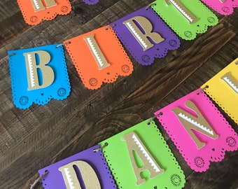 Fiesta Birthday Banner - Glitter Fiesta Banner - Fiesta Party Decorations