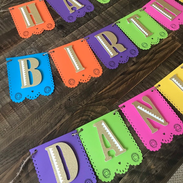 Fiesta Birthday Banner - Glitter Fiesta Banner - Fiesta Party Decorations