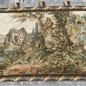 3 x 4 Frans tapijt, vintage tapijt, bloementapijt, tapijt met kleurrijke rozen, tapijt met kleurrijke rozen, tuintapijt, wandtapijt voor huisdecoratie / wandkleed 132 x 79 cm