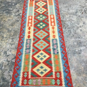 Runner Rug, Afghan Kilim, Handwoven Kilim Turkish Kilim Hallway Runner 2x6 Rug Kitchen Runner Rug Long Runner Wool kilim Rug 199 x 71 cm