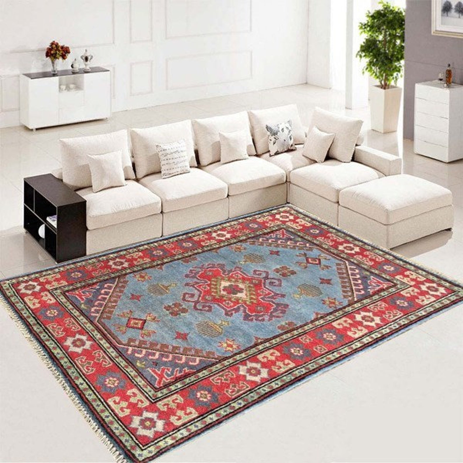 Handgemachter Teppich Afghanischer Teppich Kasak Teppich | Etsy