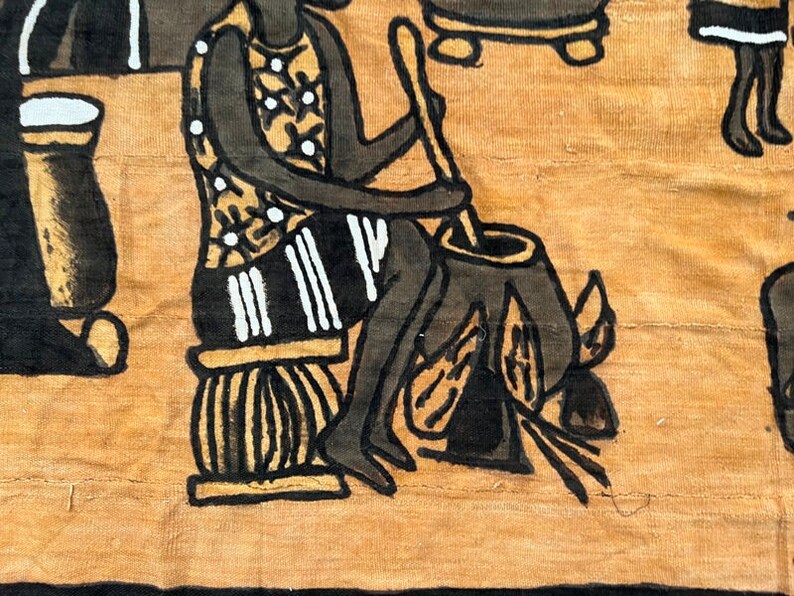 Antique African Tapestry Hand Painting Pictorial Tapestry Etsy