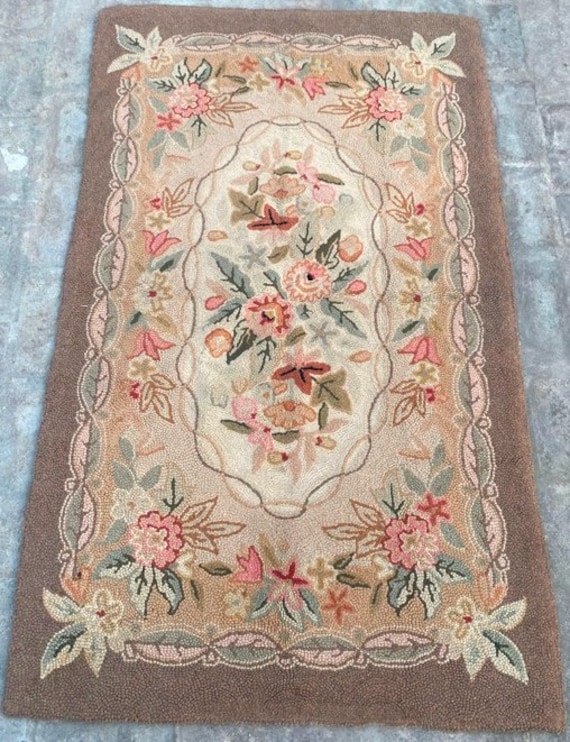 Area Rug 3x5 Handmade Rug French Style Aubusson Rug Vintage Etsy