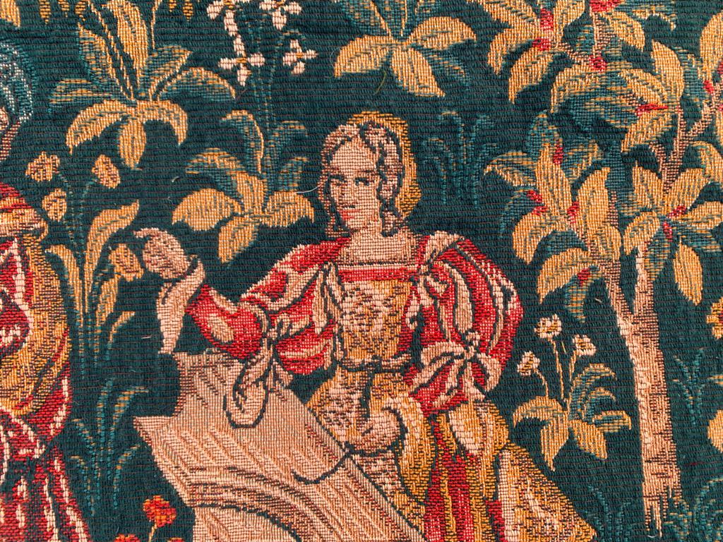 Tapisserie Murale Vintage Française 93x53 Cm - Gobelins Romantique Chambre