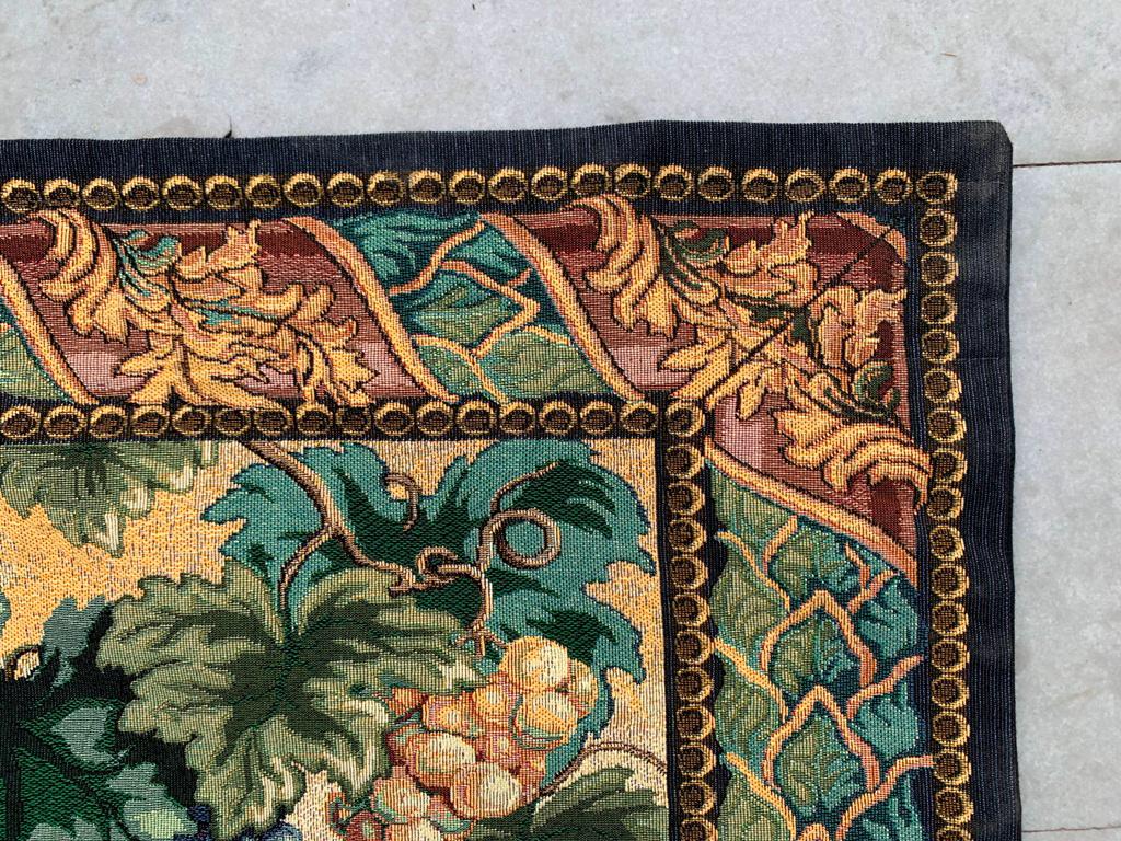 Tapisserie Murale Vintage Française – Jardin Floral – 80x70 Cm – Coton 100%