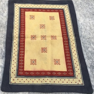 4x2 French Style Aubusson Rug Hand Knotted kilim Rug Turkish rug Needlepoint Wool Rug Floral Design Decorative rug Bedroom Rug 107 x 76 cm
