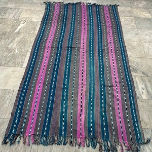 4x7 Antique Ikat Shawl, Handwoven Shawl, Indonesian Scarf, Ikat textile, Wall Hanging Shawl, Ikat Pictorial Shawl, FREE SHIPPING 215x117 cm