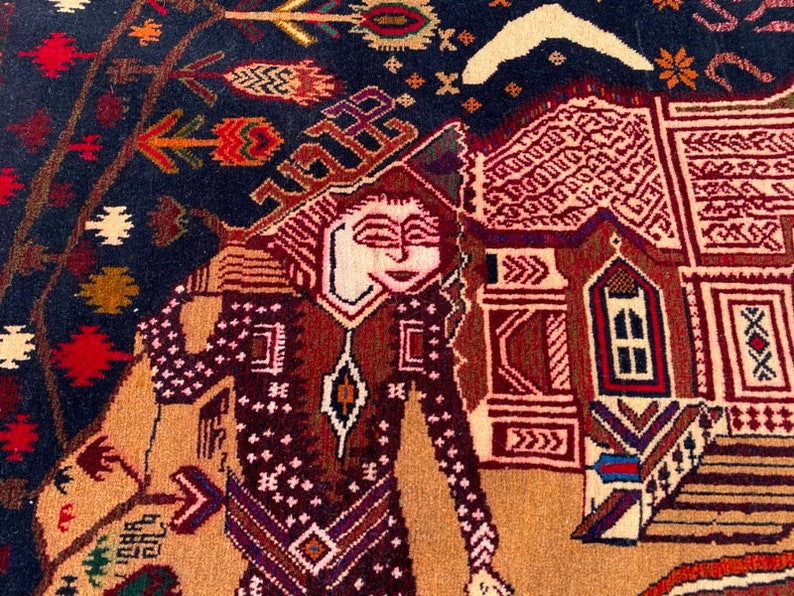 Wall Hanging Rug Vintage Rug Living Room Rug Handmade Rug Etsy