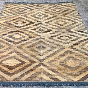 Teppich Teppich Handgeknüpfter Teppich Afghan Kelim Wohnzimmer Teppich Atemberaubender Kelim Moderner Teppich Großer Teppich Wolle Kelim Teppich 191 x 160 cm