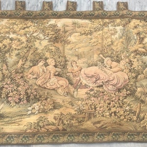 2x3 French Tapestry, Vintage Tapestry, Floral Tapestry, Authentic Tapestry, Medieval Tapestry, Romantic Tapestry/Wall Hanging, 100 x 72 cm