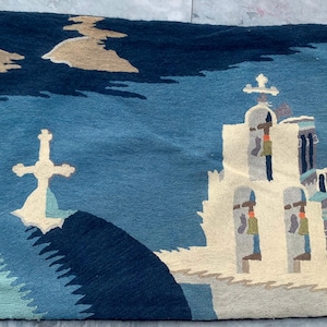 2x3 Vintage French Handmade Aubusson Rug, Needle Point Rug, Floral Rug, Bedroom Rug, Oriental Rug, Wool Kilim Rug, FREE SHIPPING 88x60 cm