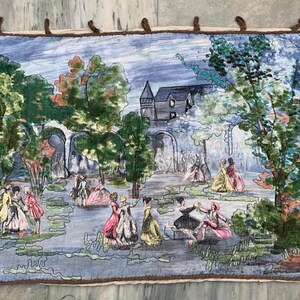2x4 Frans tapijt, vintage tapijt, bloementapijt, wandtapijt religies, tuintapijt, wandtapijt voor huisdecoratie, 120 x 70 cm