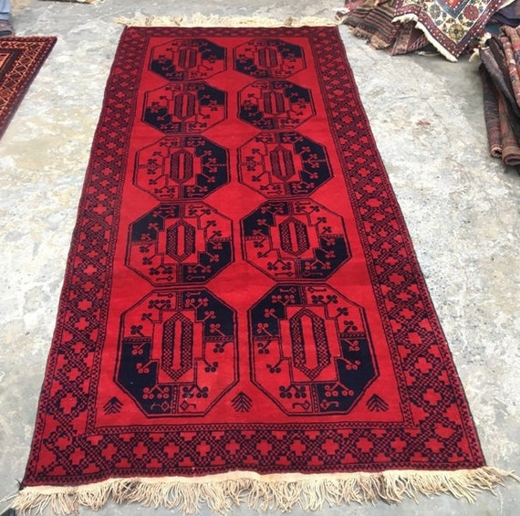 Vintage Afghan Kilim Rug, Handmade Wool Flatweave (4x10 Ft) - Etsy