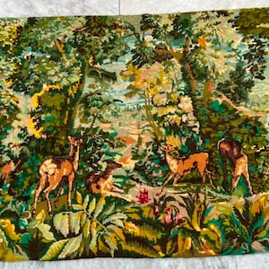 2X4 French Handmade Tapestry Vintage Tapestry Home Decor Traditional Wall Hangings, Goblins Tapestry, Medieval Floral Tapestry 125 x 70 cm
