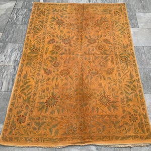 4x6 Vintage French Rug, Handmade Aubusson Rug, Needle Point Rug, Mini Rug, Bedroom Rug, Oriental Rug, Wool Kilim Rug, Floor Rug 177x120 cm