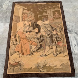 3 x 5 Frans tapijt, vintage tapijt, bloementapijt, wandtapijten religies, tuintapijt, wandtapijt voor huisdecoratie, 140 x 102 cm