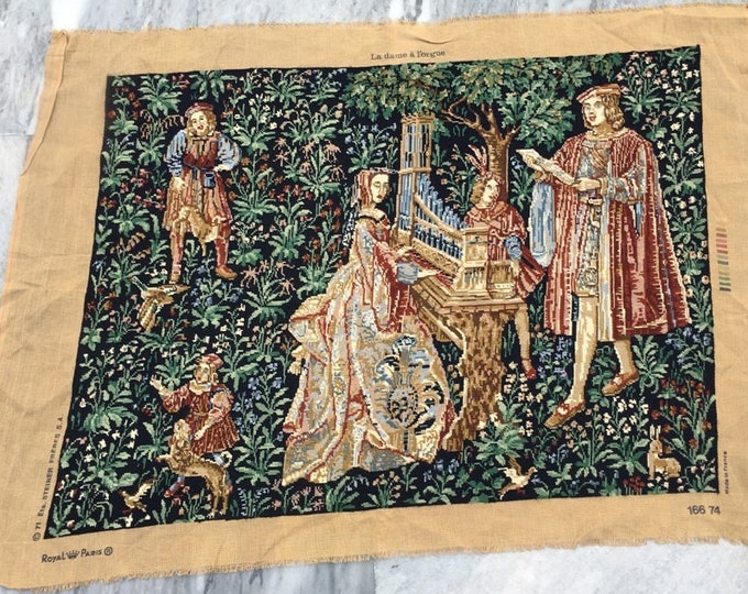 Tapisserie Murale Vintage Française 93x53 Cm - Gobelins Romantique Chambre