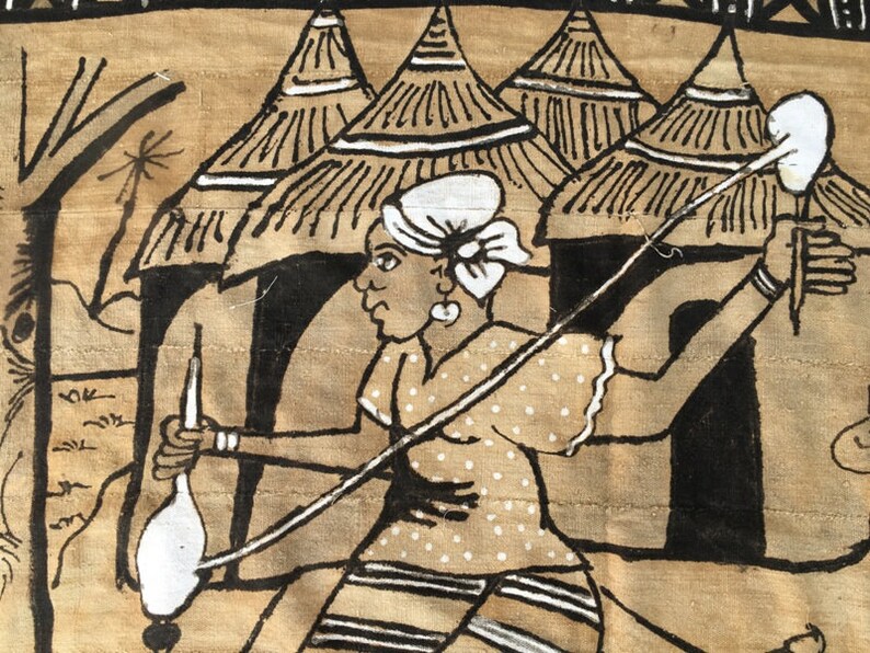 4x7 Vintage South Africa Handmade Painting Pictorial Tapestry Etsy