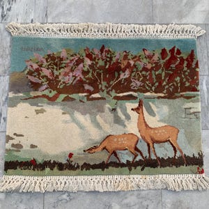 2x3 Vintage Afghan Tapestry Rug, Colorful Handmade Tapestry, Floral Tapestry, Bedroom Tapestry, Home Décor Tapestry/Wall Hanging, 100x71 cm