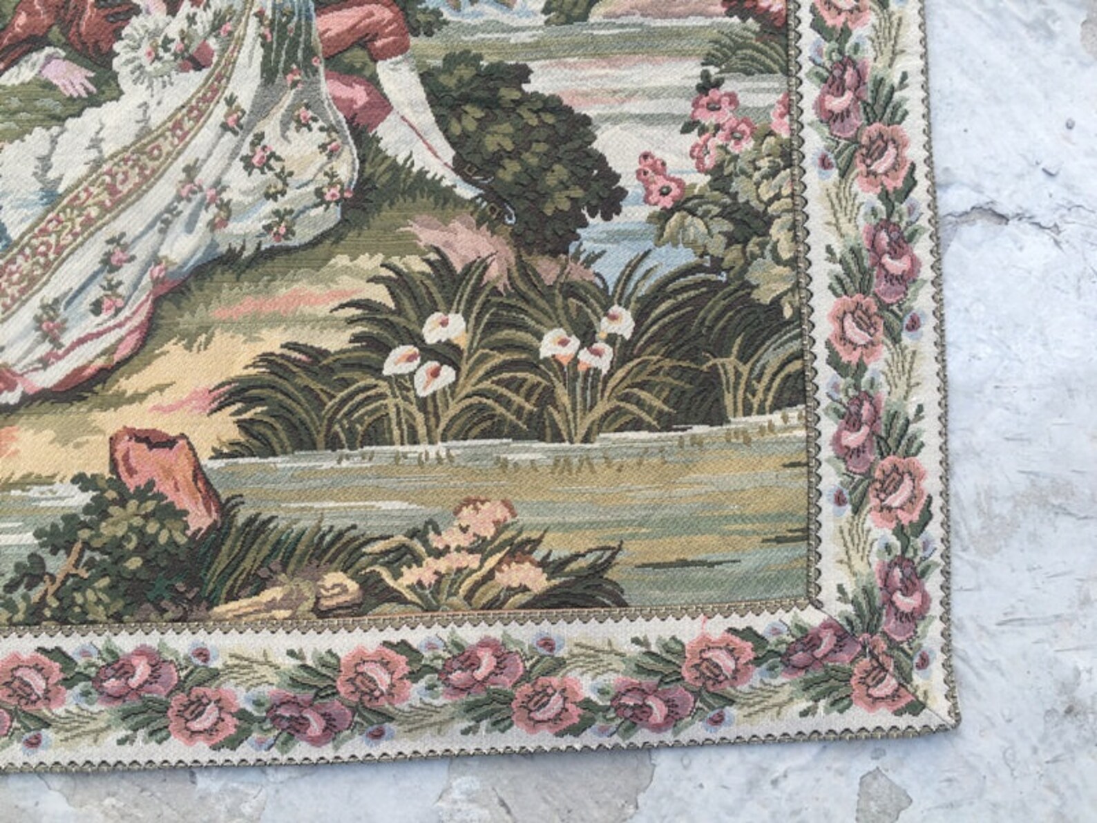 3x5 Vintage French Tapestry Wall Hangings Aubusson Tapestry Etsy