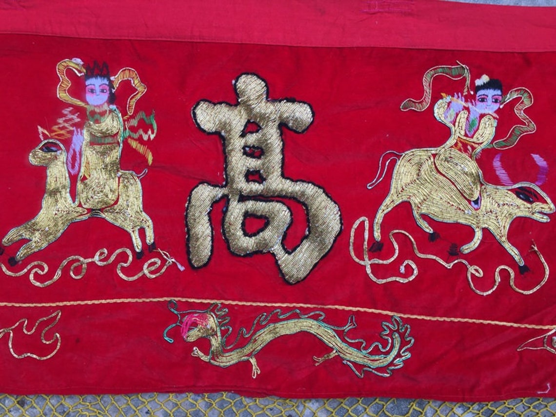 2x12 Antique Chinese Tapestry Wall Hangings Bedroom Tapestry Etsy